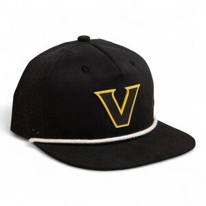 Vanderbilt Commodores Black 3D Perforated Rope Hat- Black/ White